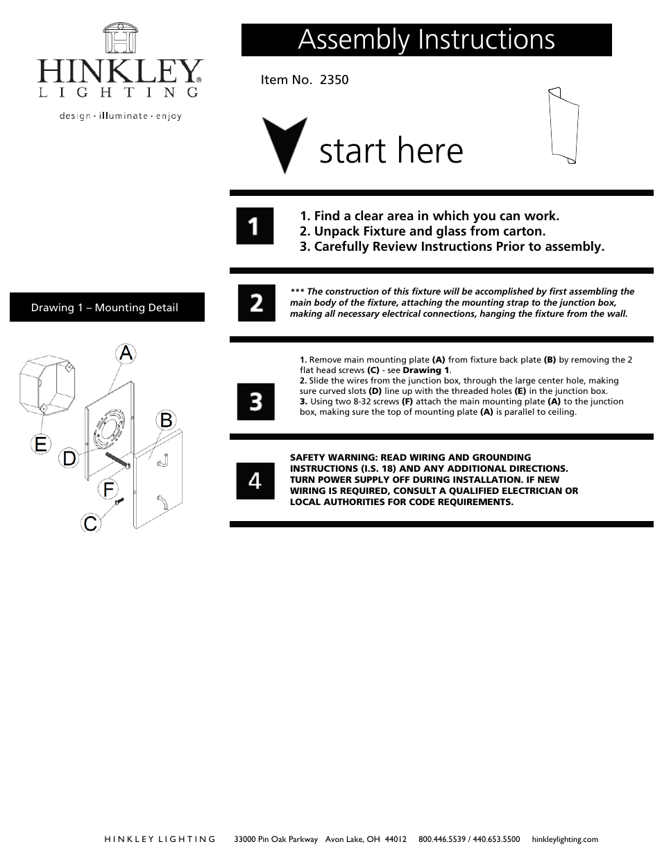 Hinkley Lighting SURF 2350 User Manual | 3 pages