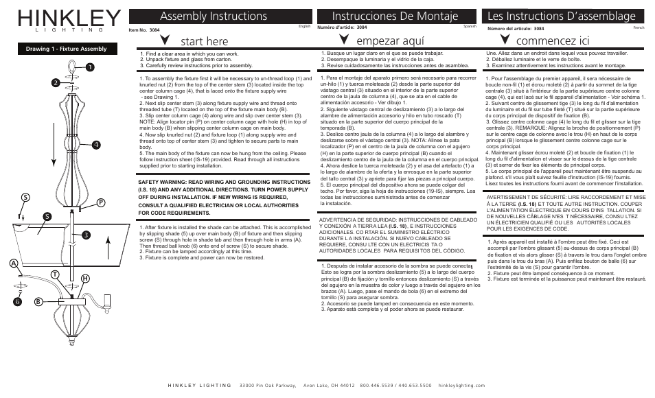 Hinkley Lighting CELINE 3084GF User Manual | 3 pages