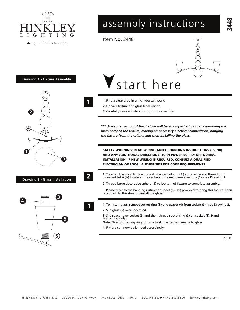 Hinkley Lighting ZELDA 3448PN User Manual | 3 pages