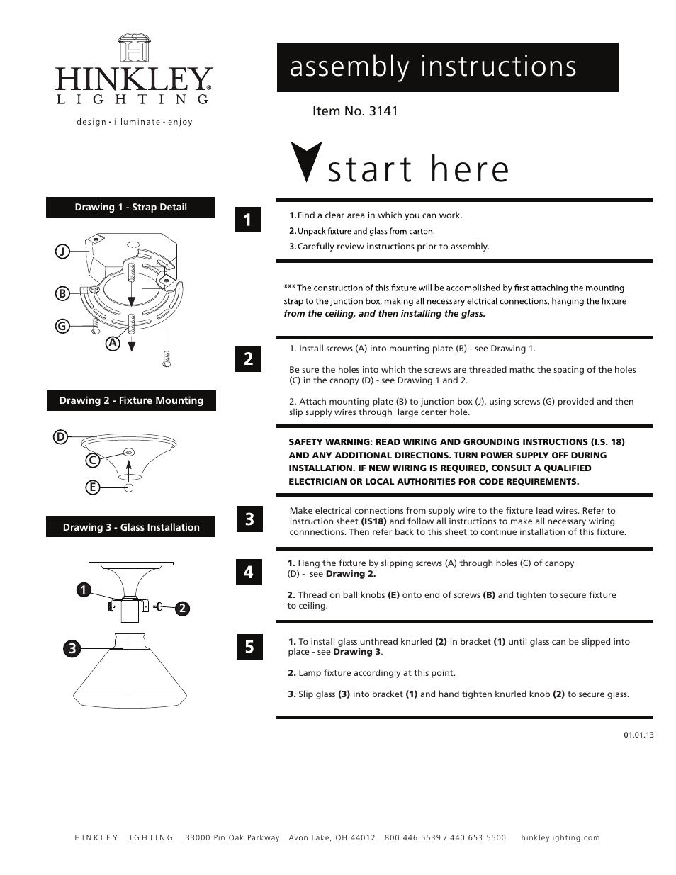 Hinkley Lighting CONGRESS 3141 User Manual | 2 pages