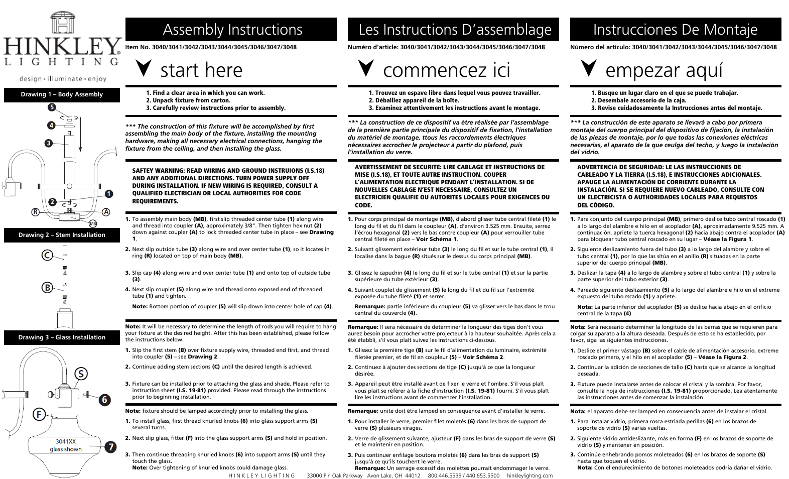 Hinkley Lighting CONGRESS 3048BC User Manual | 3 pages