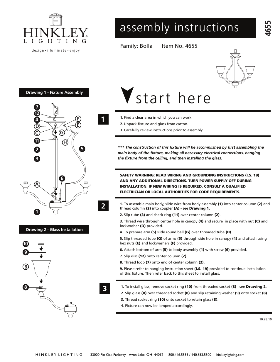 Hinkley Lighting BOLLA 4655OB User Manual | 3 pages