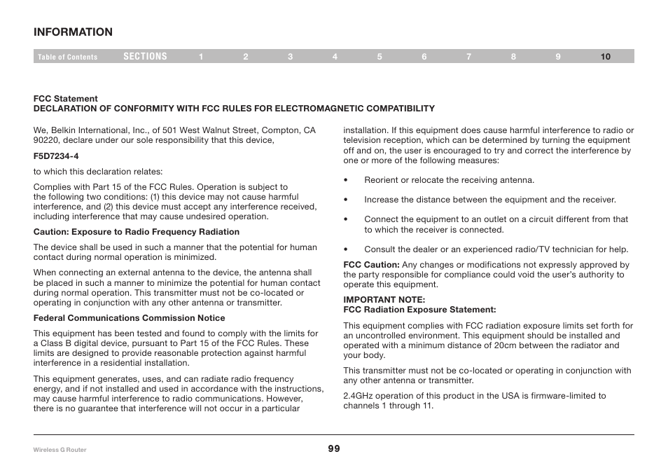 Belkin Wireless Router F5D7234-4-H User Manual | Page 101 / 106