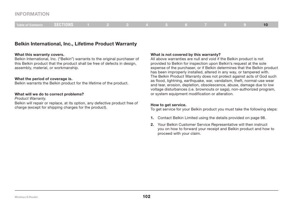 Belkin Wireless Router F5D7234-4-H User Manual | Page 104 / 106