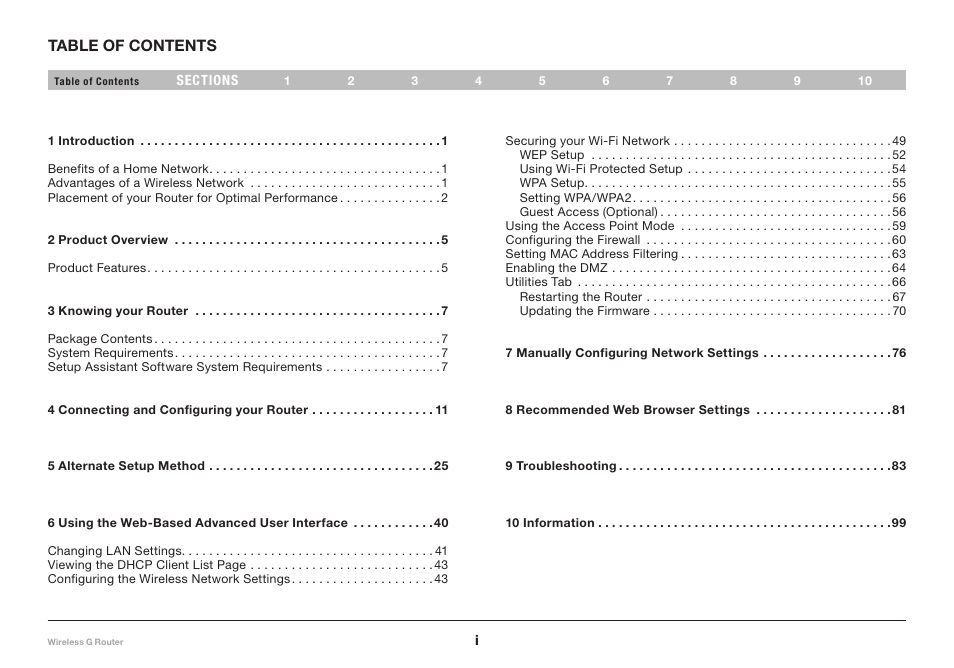 Belkin Wireless Router F5D7234-4-H User Manual | Page 2 / 106