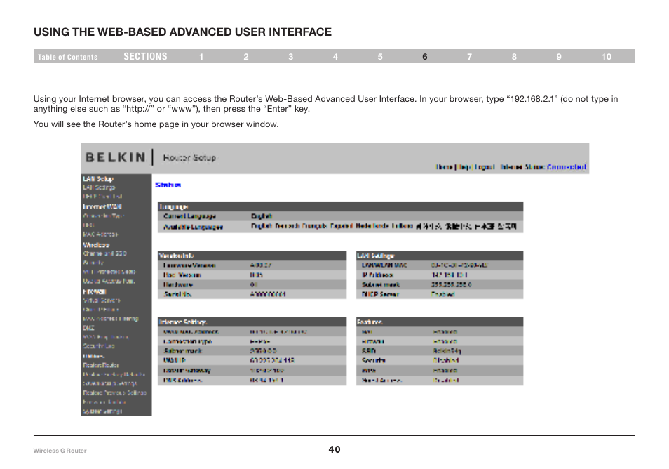 Belkin Wireless Router F5D7234-4-H User Manual | Page 42 / 106