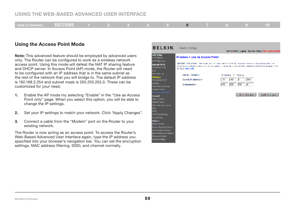 Belkin Wireless Router F5D7234-4-H User Manual | Page 61 / 106