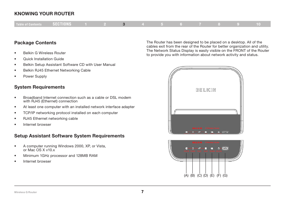 Belkin Wireless Router F5D7234-4-H User Manual | Page 9 / 106