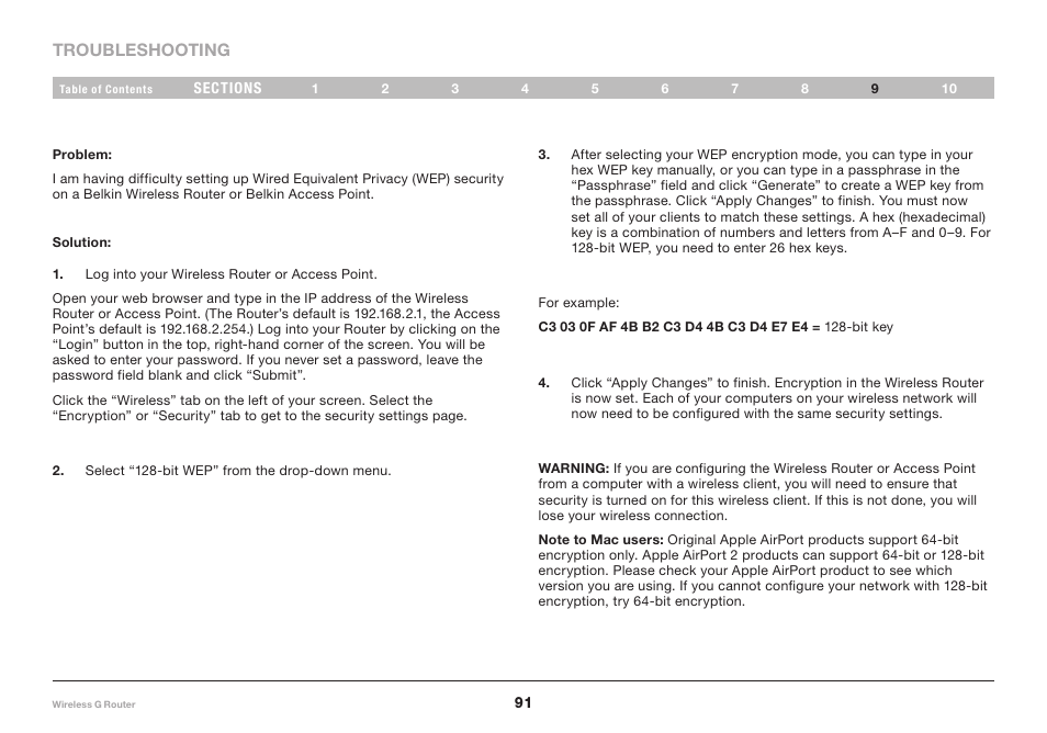 Belkin Wireless Router F5D7234-4-H User Manual | Page 93 / 106