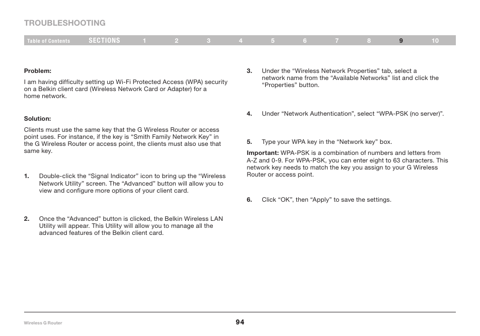 Belkin Wireless Router F5D7234-4-H User Manual | Page 96 / 106