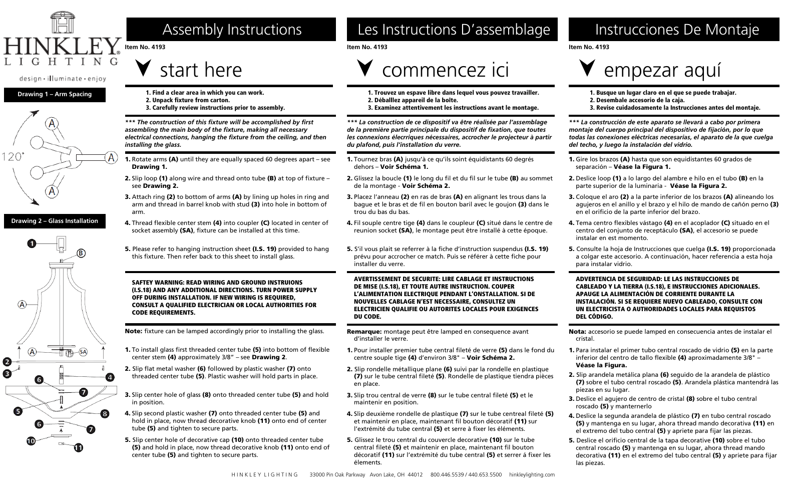 Hinkley Lighting SPENCER 4193BN User Manual | 3 pages