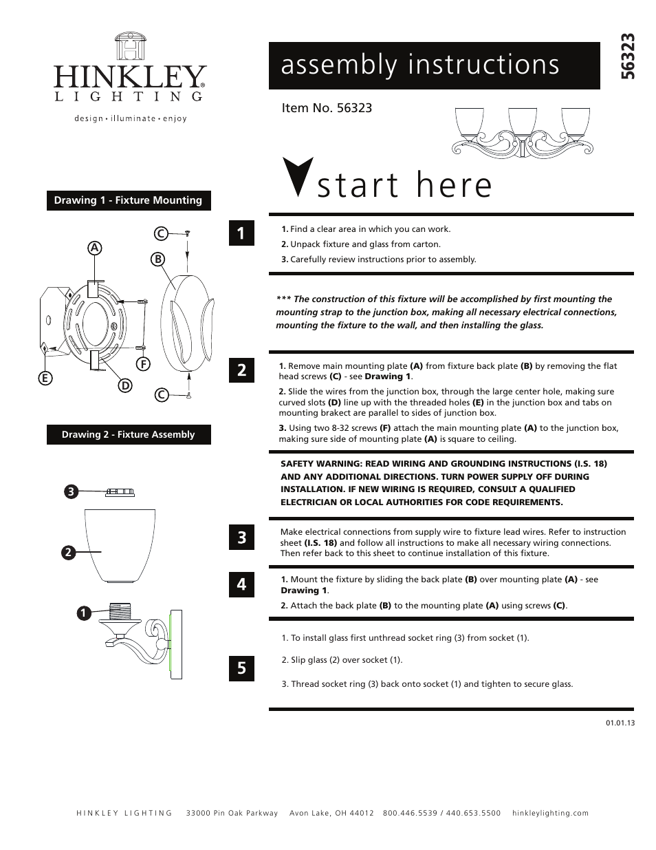 Hinkley Lighting REESE 56323 User Manual | 2 pages