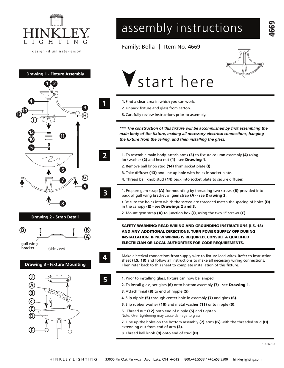 Hinkley Lighting BOLLA 4669OB-OP-LED User Manual | 2 pages