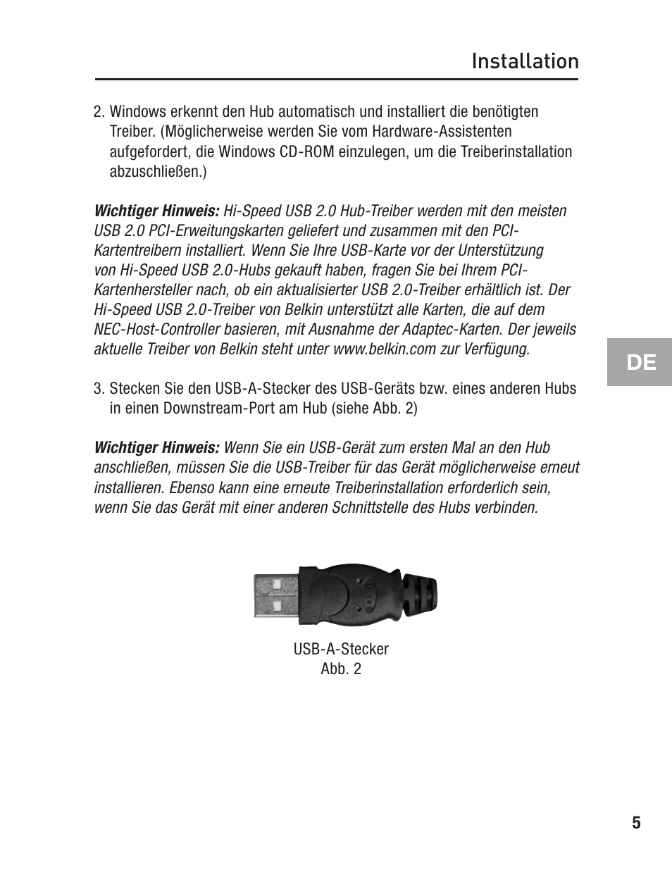 Installation de | Belkin F5U217 User Manual | Page 31 / 64