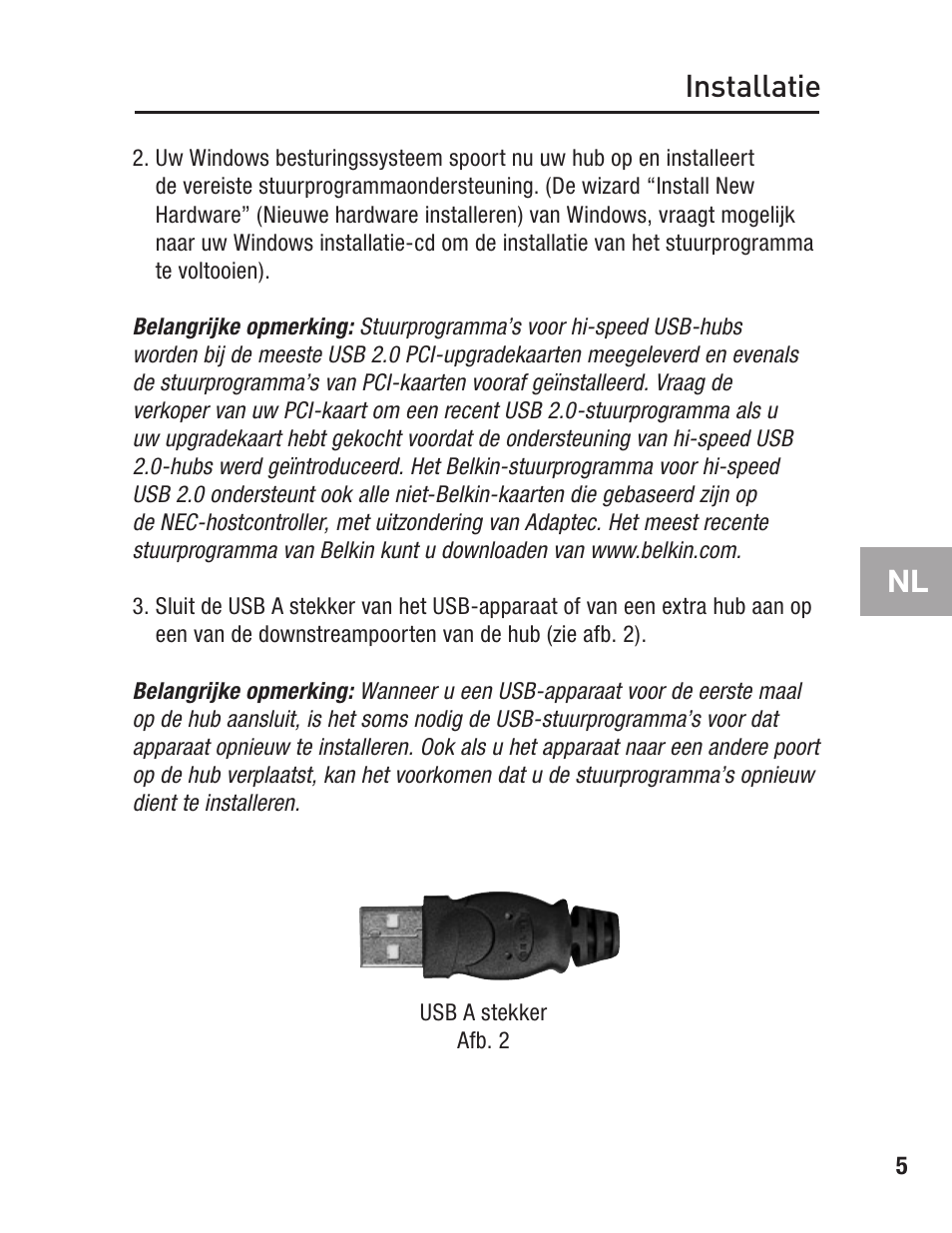 Installatie nl | Belkin F5U217 User Manual | Page 41 / 64