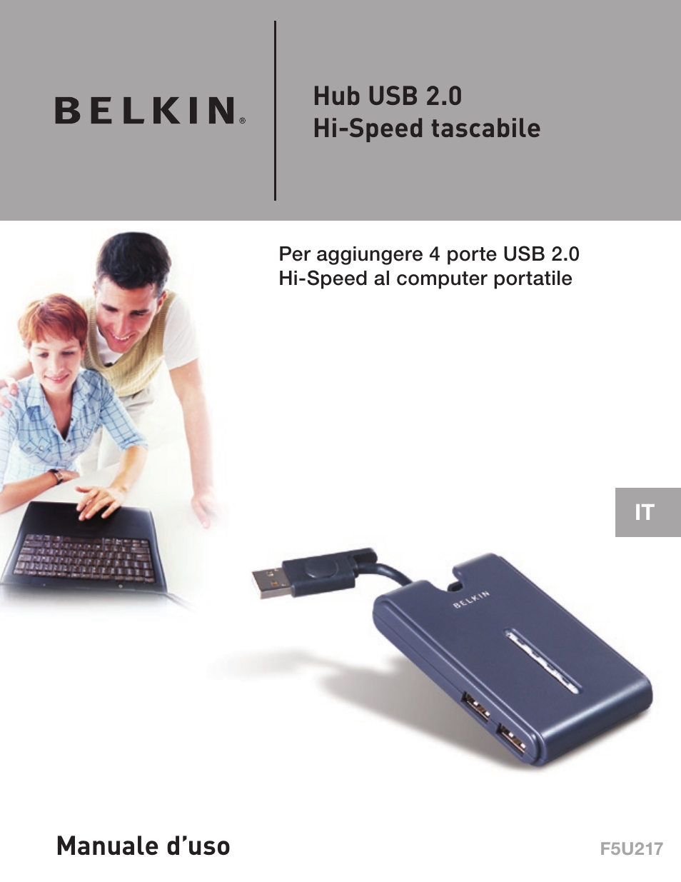 Hub usb 2.0 hi-speed tascabile, Manuale d’uso | Belkin F5U217 User Manual | Page 55 / 64