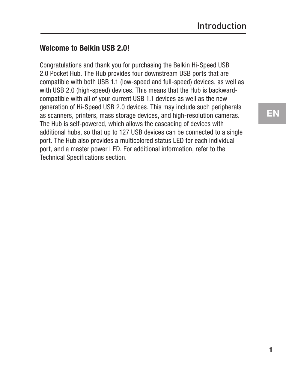 Introduction, En introduction | Belkin F5U217 User Manual | Page 7 / 64