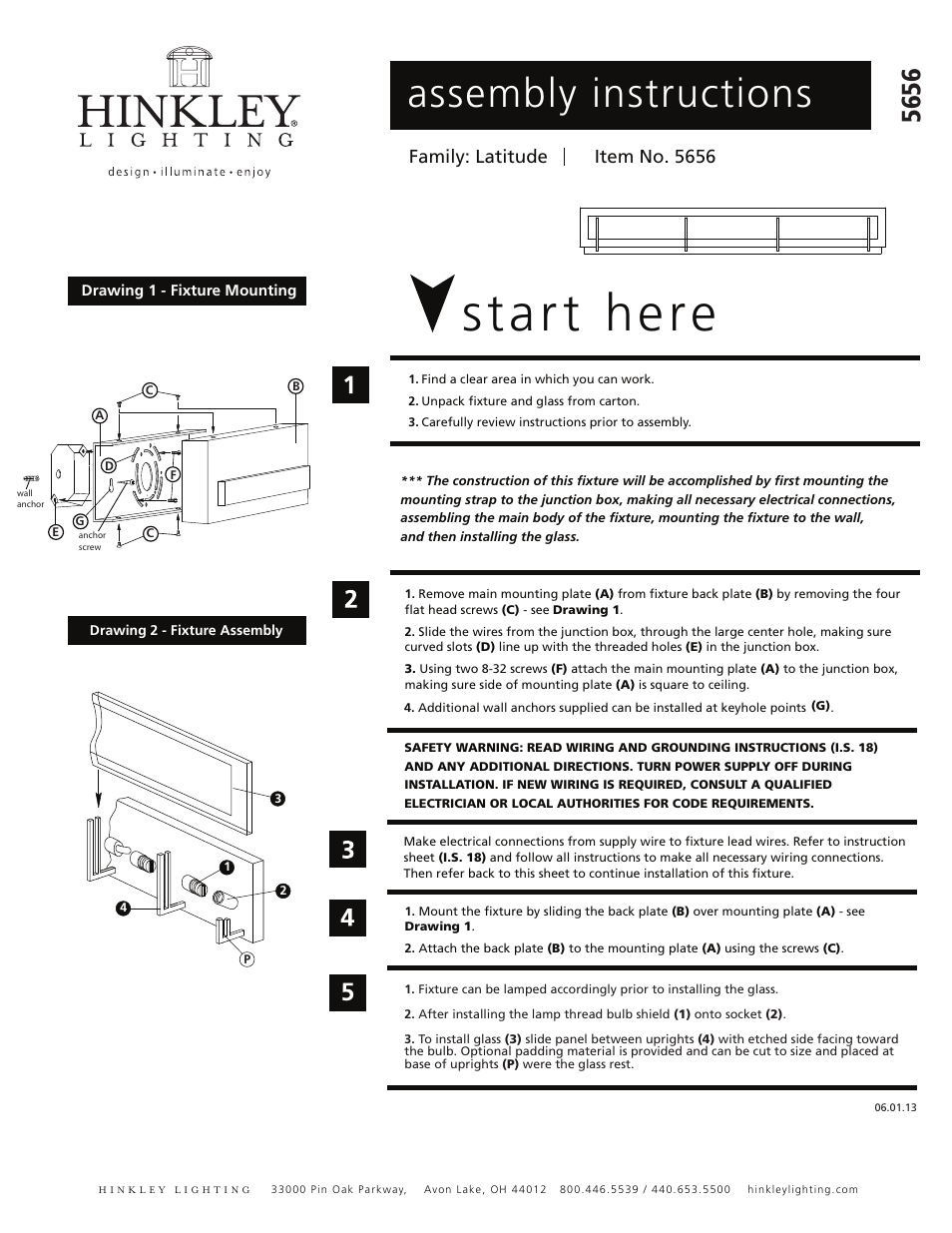 Hinkley Lighting LATITUDE 5656 User Manual | 1 page