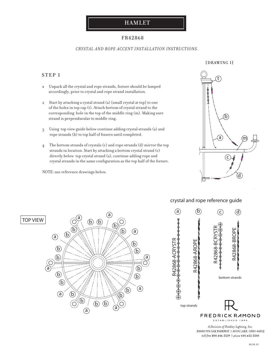 Hamlet | Hinkley Lighting HAMLET FR42868VBZ User Manual | Page 2 / 4