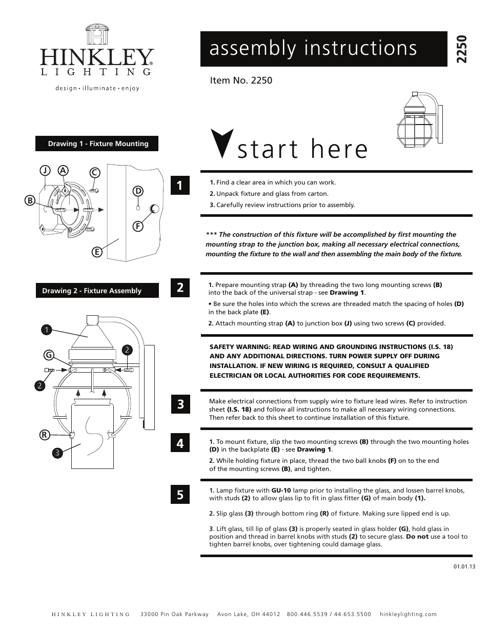 Hinkley Lighting NEW CASTLE 2250 User Manual | 3 pages