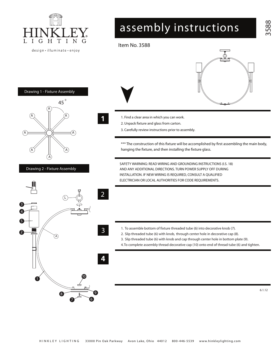 Hinkley Lighting MARGEAUX 3588VS User Manual | 2 pages