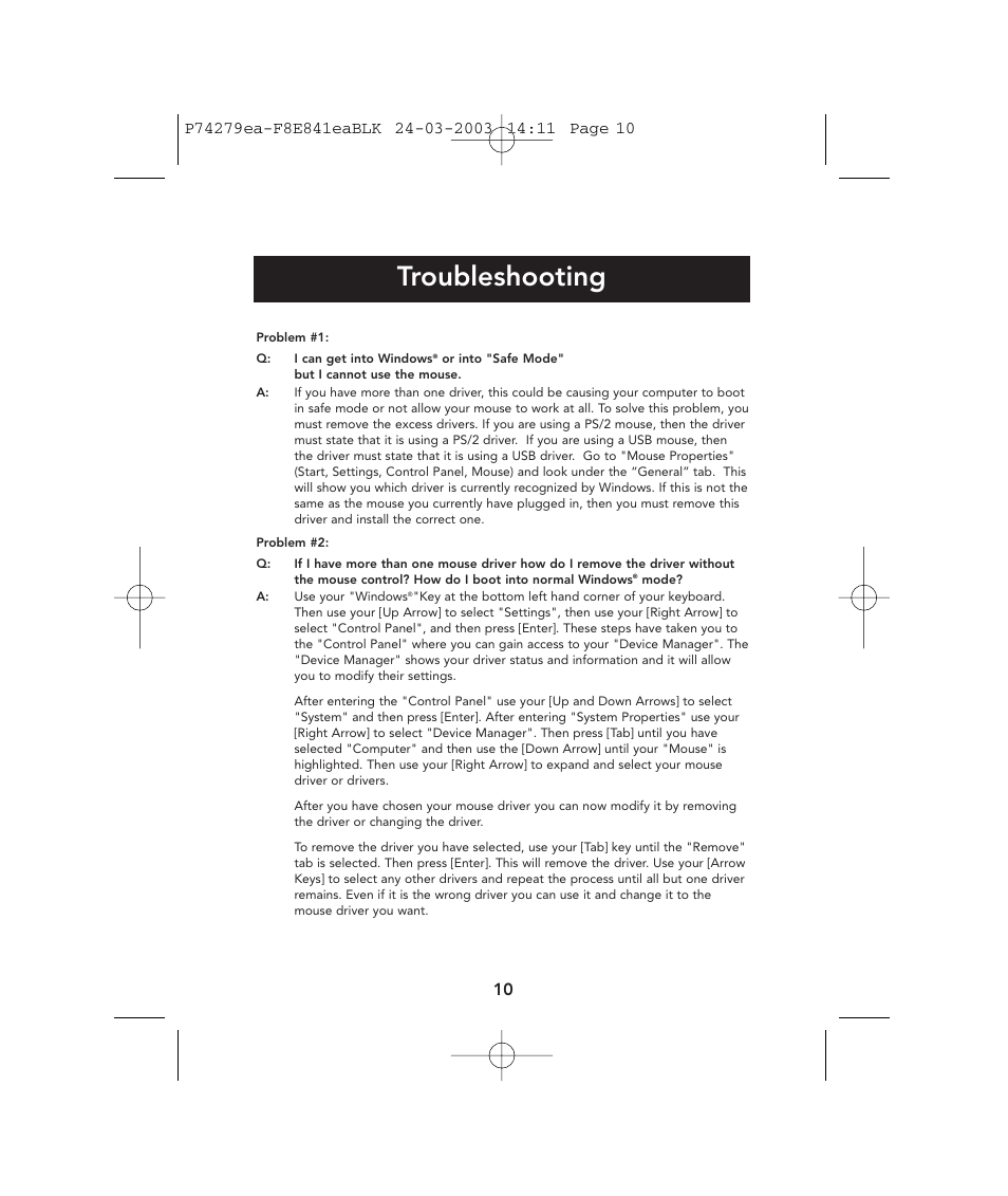 Troubleshooting | Belkin P74279ea User Manual | Page 10 / 76