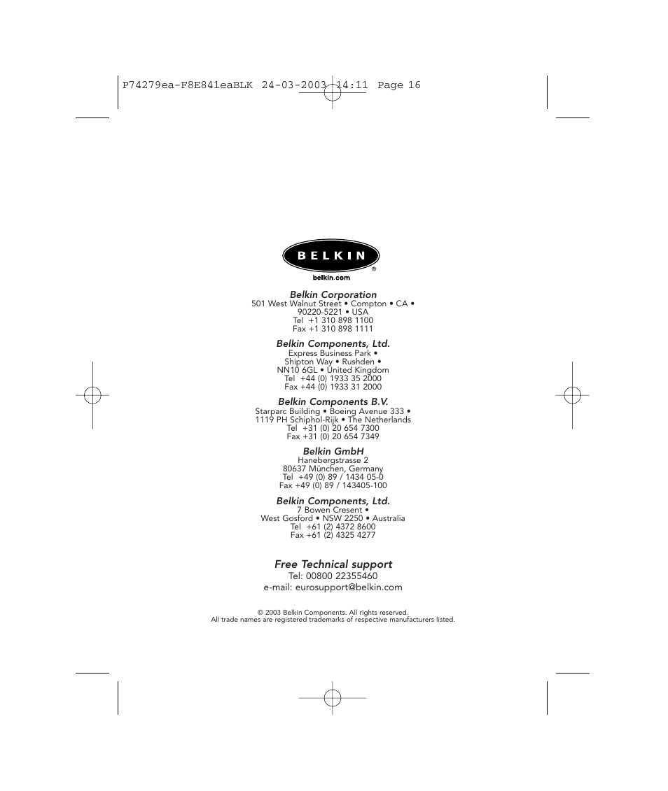 Belkin P74279ea User Manual | Page 16 / 76