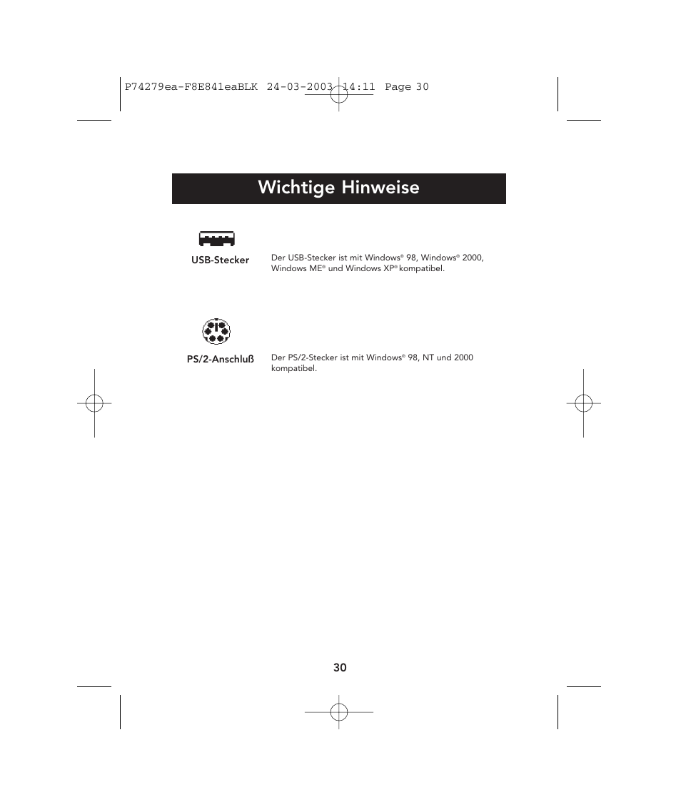 Wichtige hinweise | Belkin P74279ea User Manual | Page 30 / 76