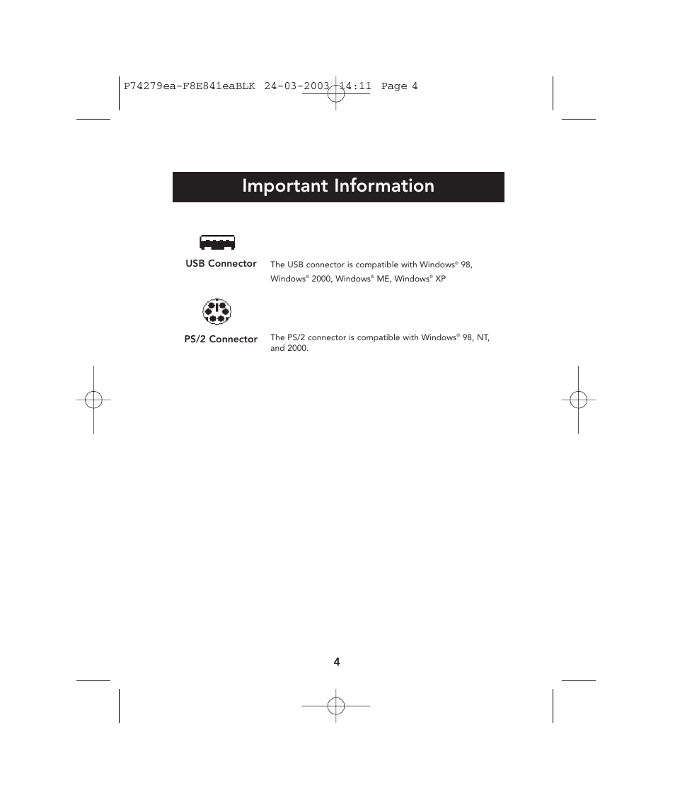 Important information | Belkin P74279ea User Manual | Page 4 / 76