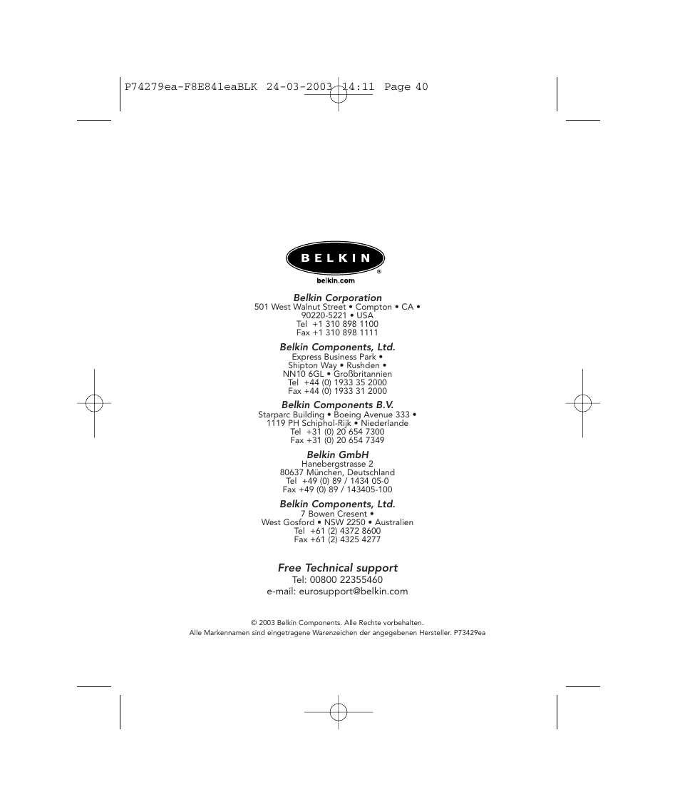 Belkin P74279ea User Manual | Page 40 / 76