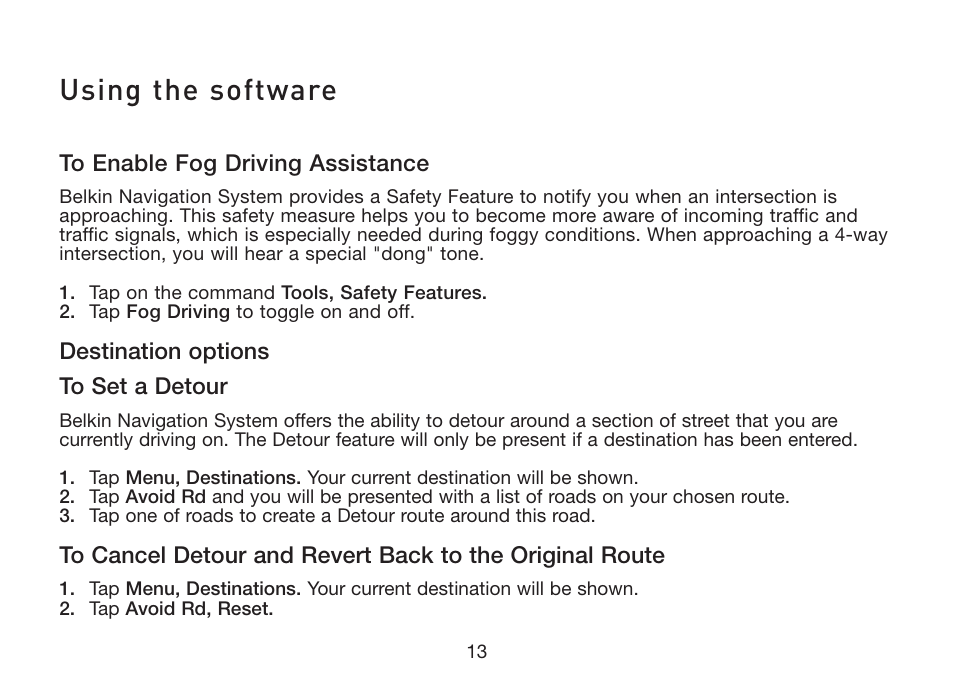 Using the software | Belkin F8T051 User Manual | Page 15 / 26