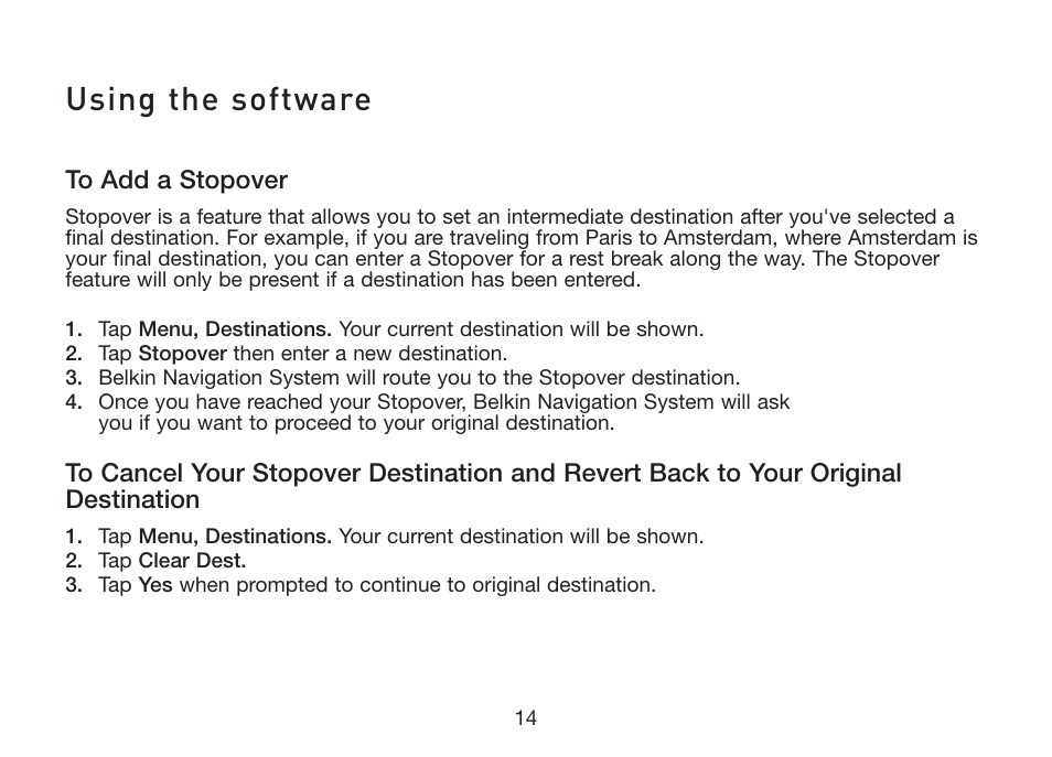 Using the software | Belkin F8T051 User Manual | Page 16 / 26