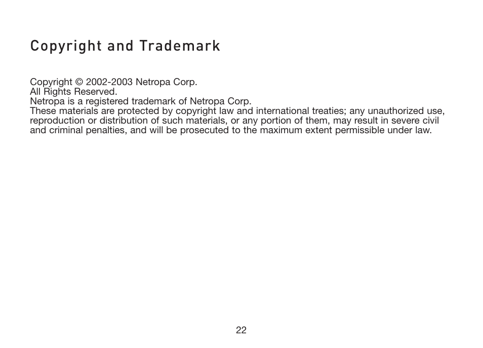 Copyright and trademark | Belkin F8T051 User Manual | Page 24 / 26