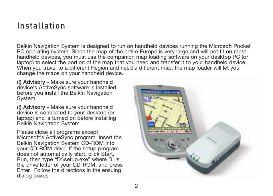 Installation | Belkin F8T051 User Manual | Page 4 / 26