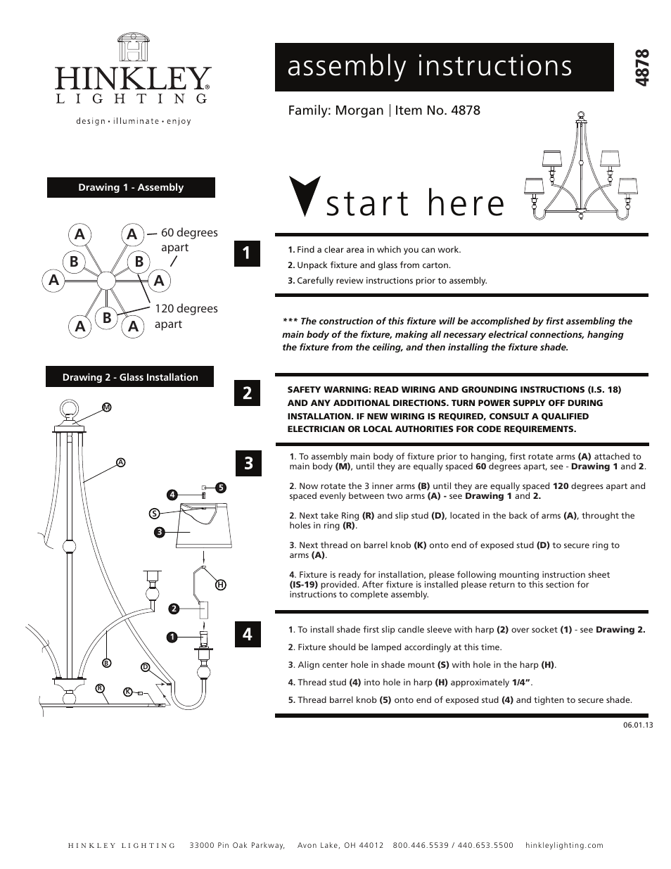 Hinkley Lighting MORGAN 4878BR User Manual | 3 pages