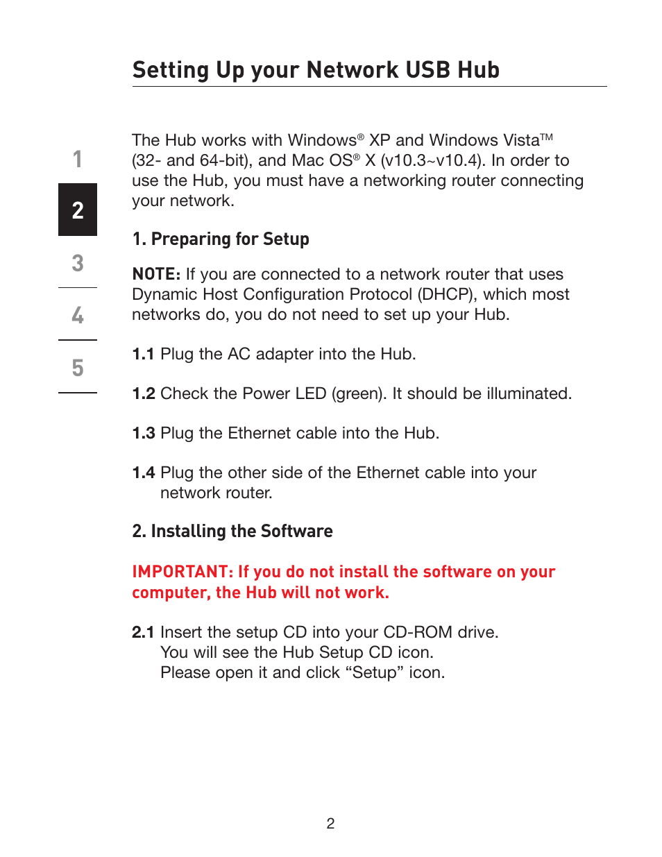 Belkin Network USB Hub P75465-A User Manual | Page 5 / 23