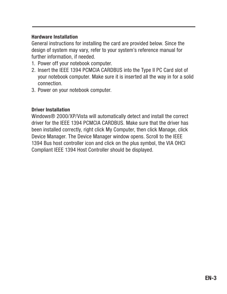 Belkin IEEE 1394 PCMCIA Cardbus F4U011 User Manual | Page 4 / 7