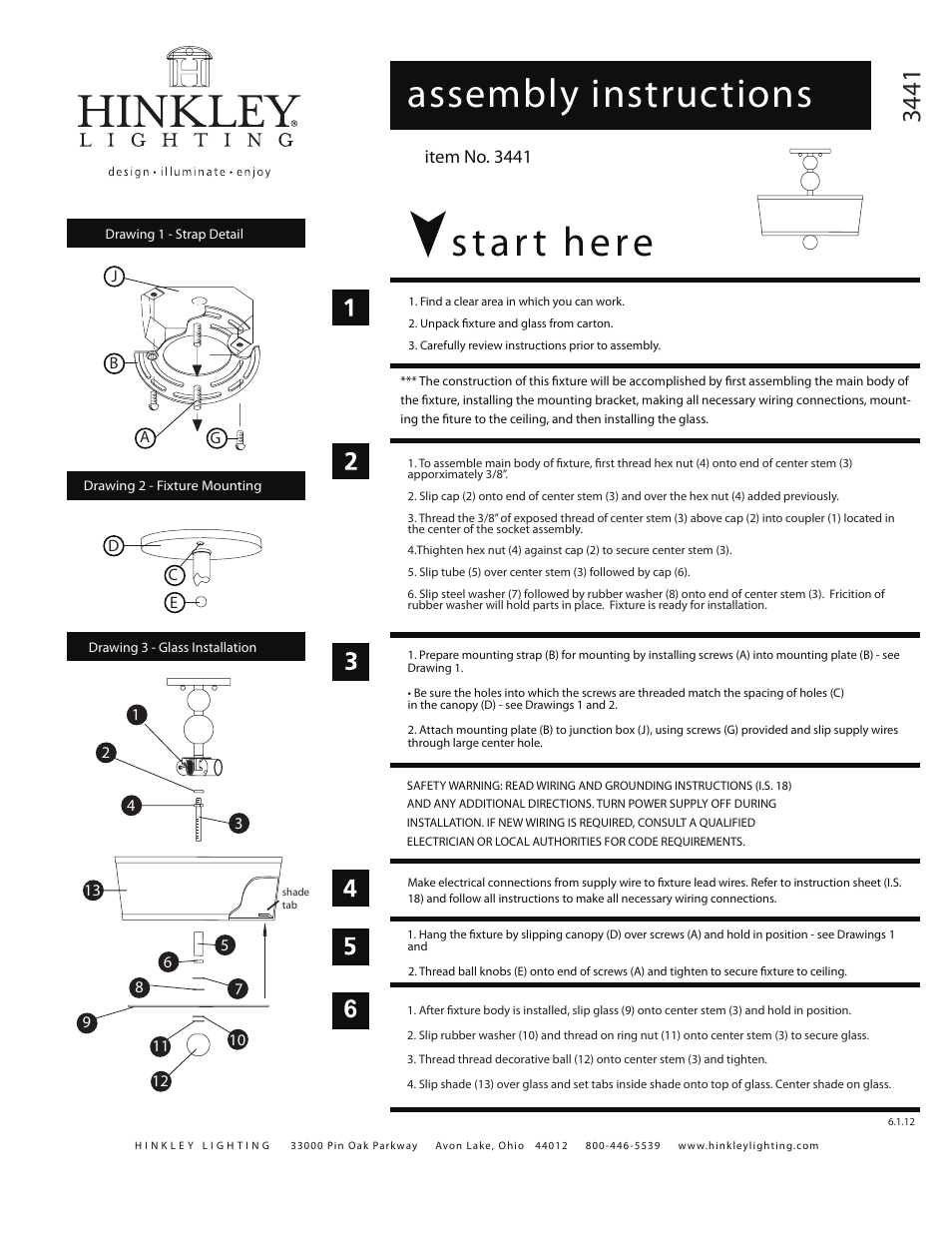 Hinkley Lighting ZELDA 3441PN User Manual | 2 pages