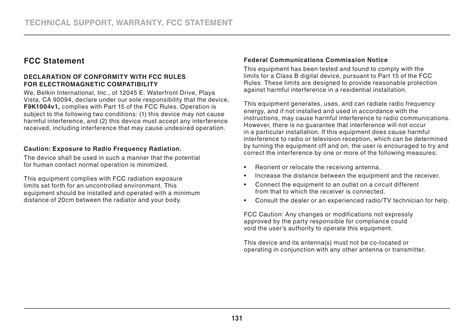 Belkin High Performance Wireless VPN Router N300 User Manual | Page 134 / 136