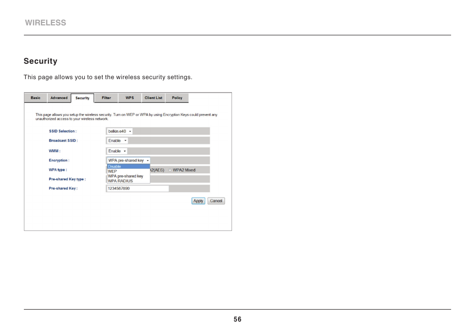 Belkin High Performance Wireless VPN Router N300 User Manual | Page 59 / 136