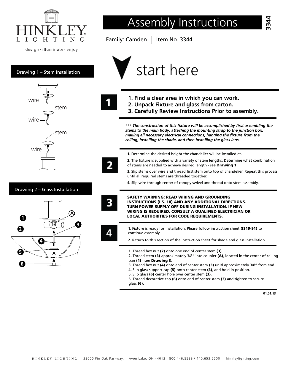 Hinkley Lighting CAMDEN 3344CM User Manual | 3 pages