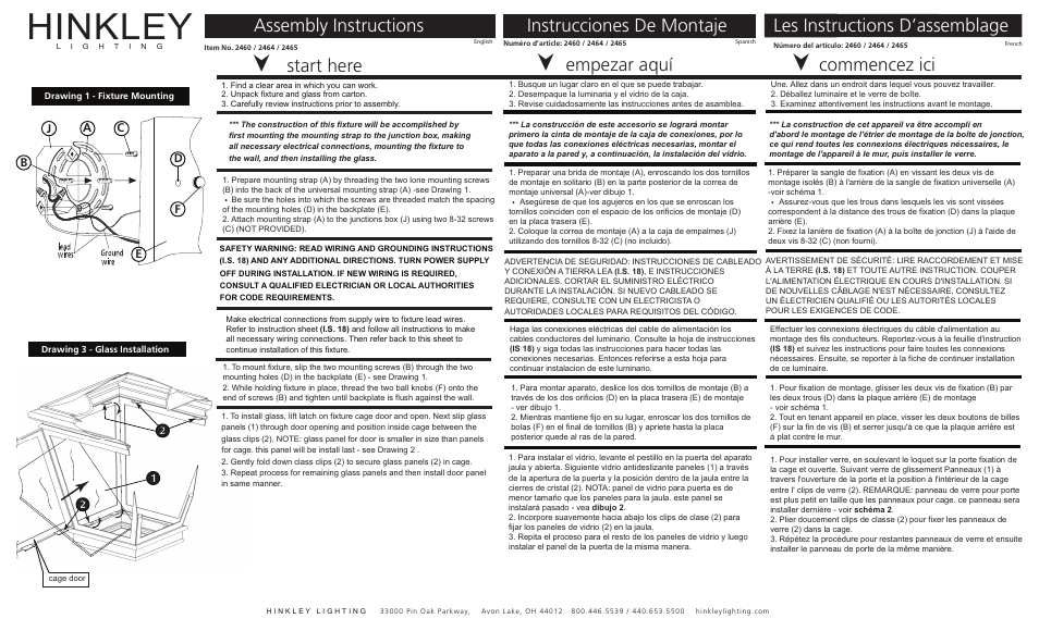 Hinkley Lighting LINCOLN 2465 User Manual | 3 pages