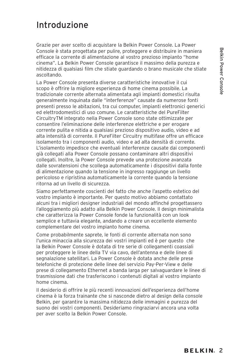 Introduzione | Belkin AP20500EA3M User Manual | Page 103 / 120