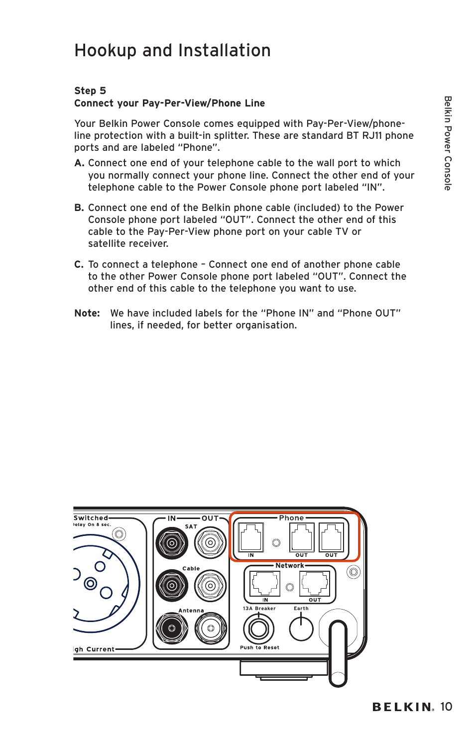 Hookup and installation | Belkin AP20500EA3M User Manual | Page 11 / 120