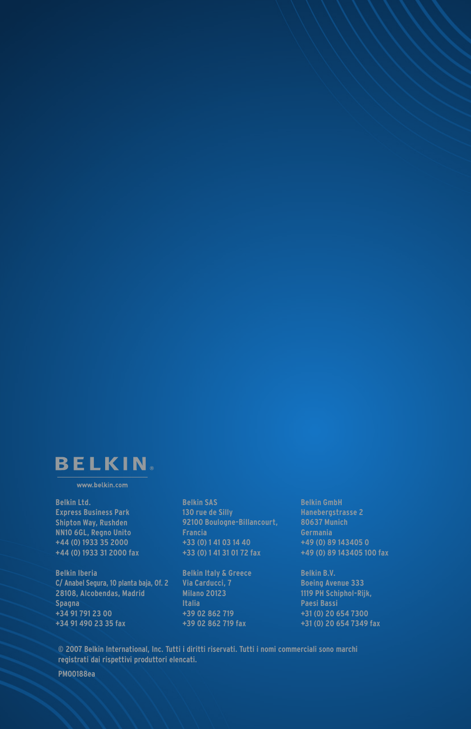 Belkin AP20500EA3M User Manual | Page 120 / 120