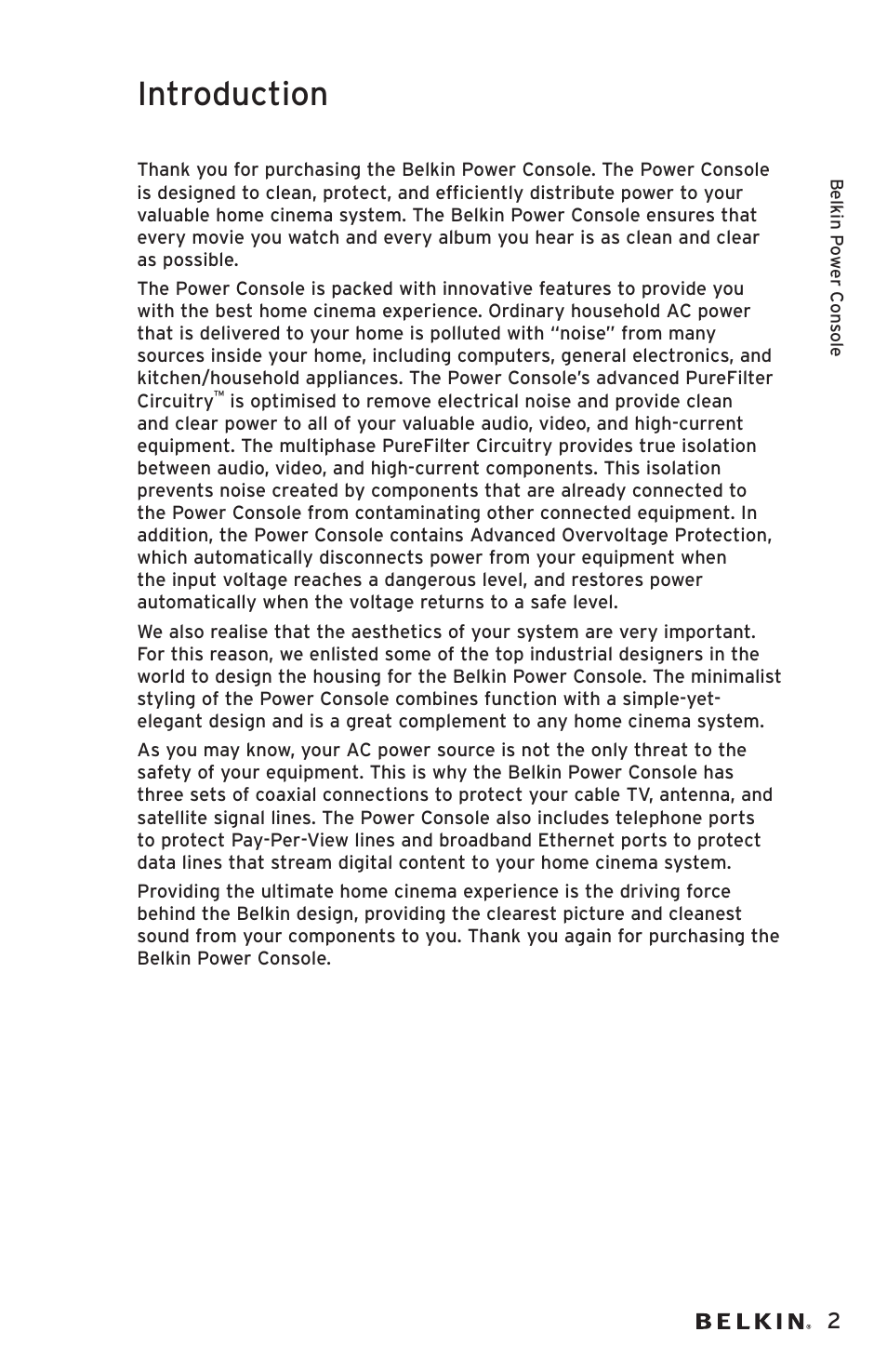 Introduction | Belkin AP20500EA3M User Manual | Page 3 / 120
