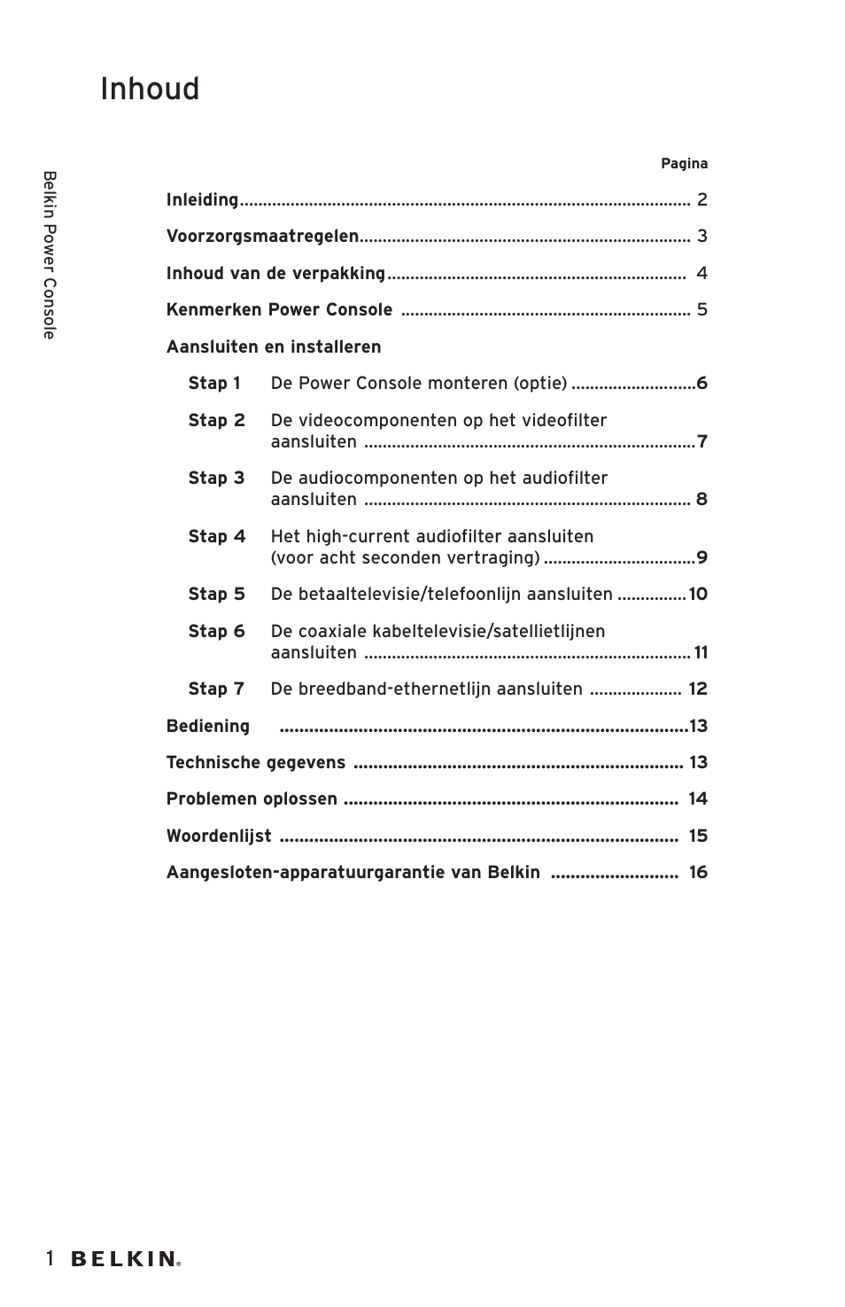 Inhoud | Belkin AP20500EA3M User Manual | Page 62 / 120