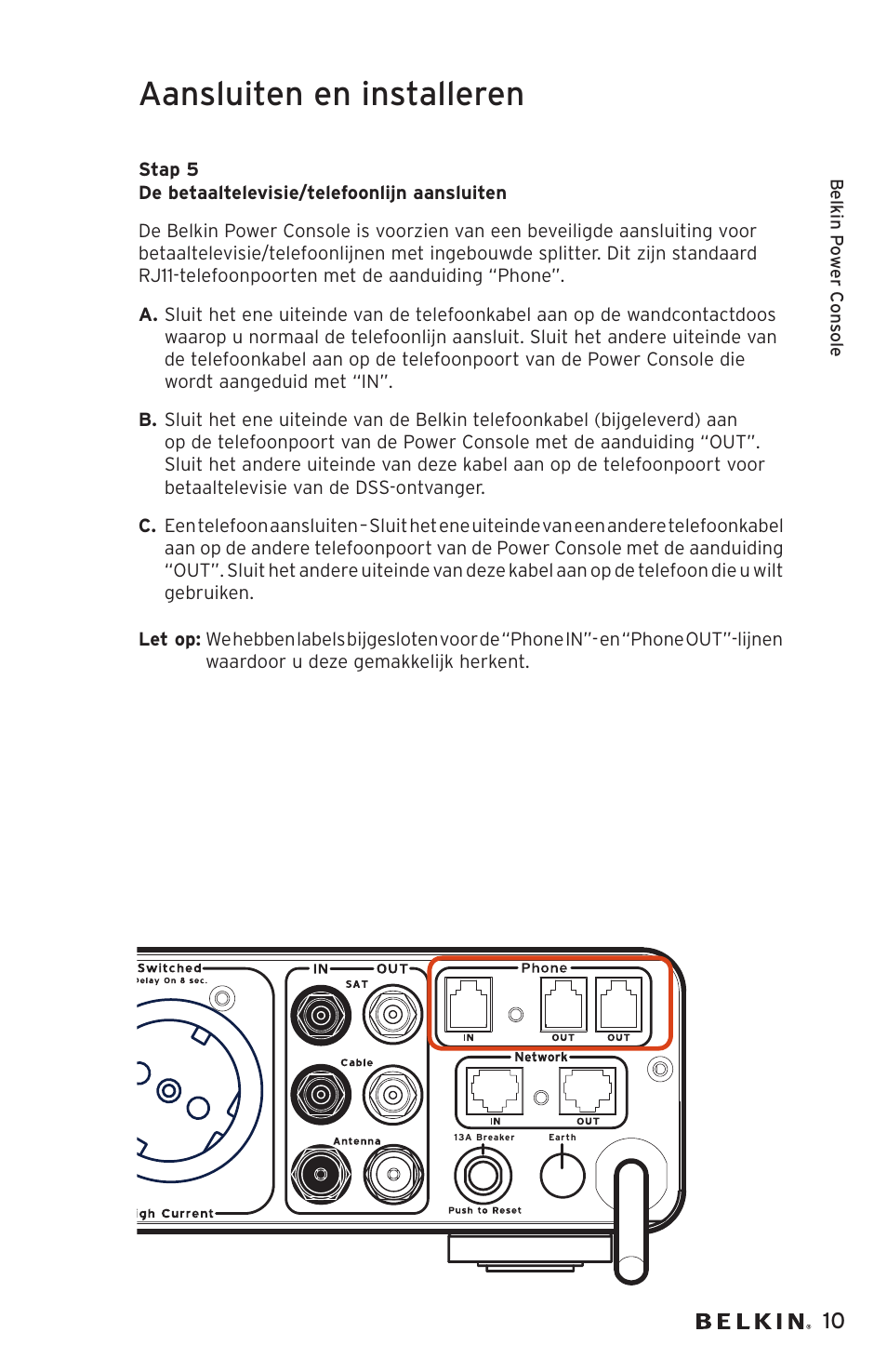 Aansluiten en installeren | Belkin AP20500EA3M User Manual | Page 71 / 120
