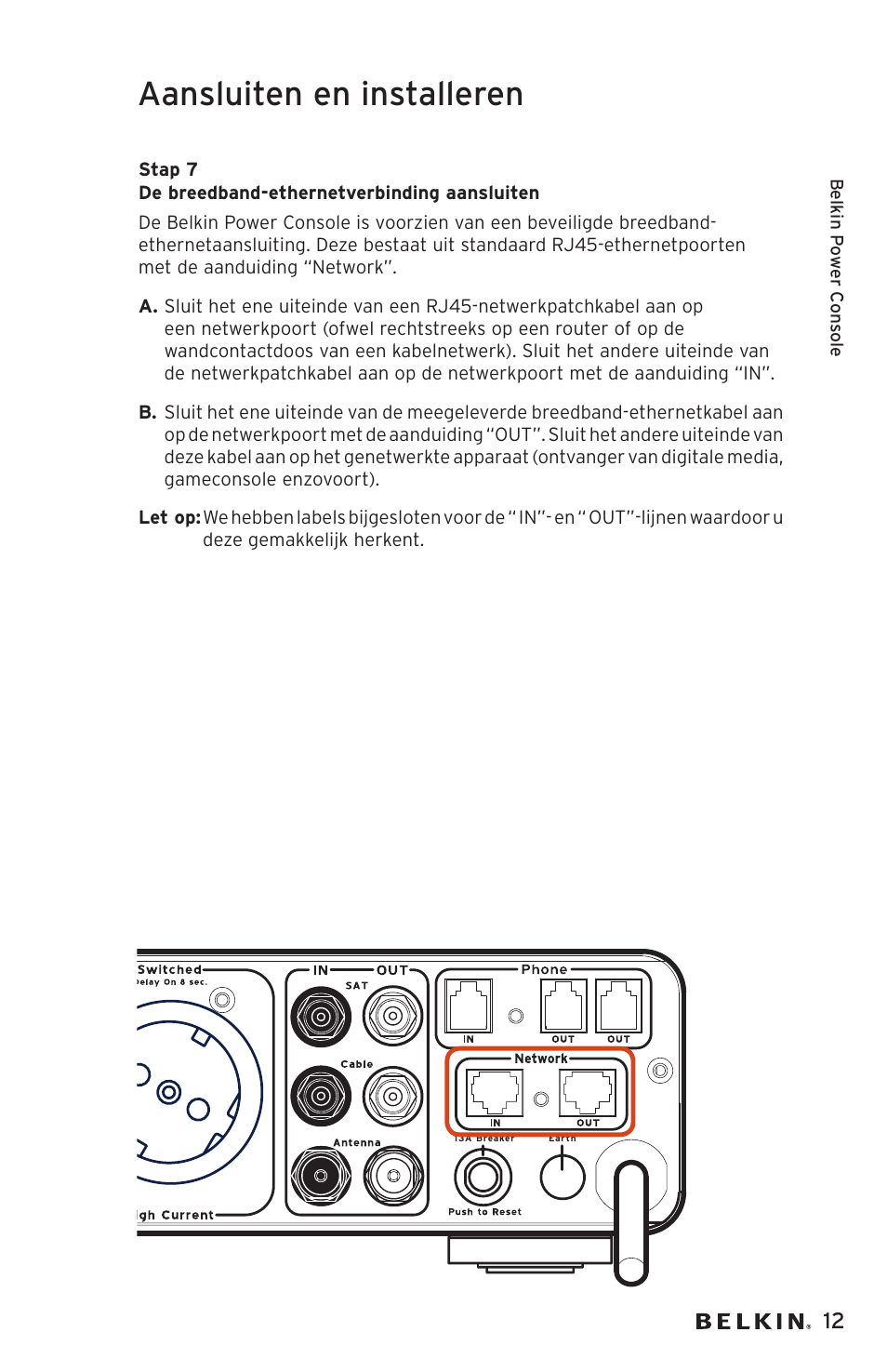 Aansluiten en installeren | Belkin AP20500EA3M User Manual | Page 73 / 120