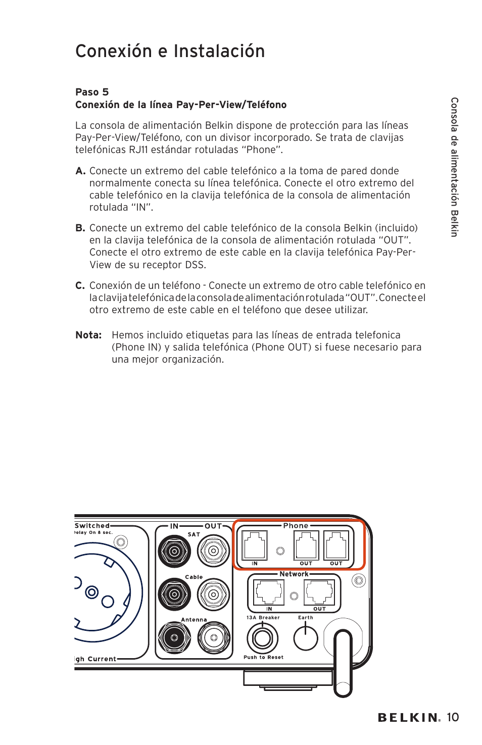 Conexión e instalación | Belkin AP20500EA3M User Manual | Page 91 / 120